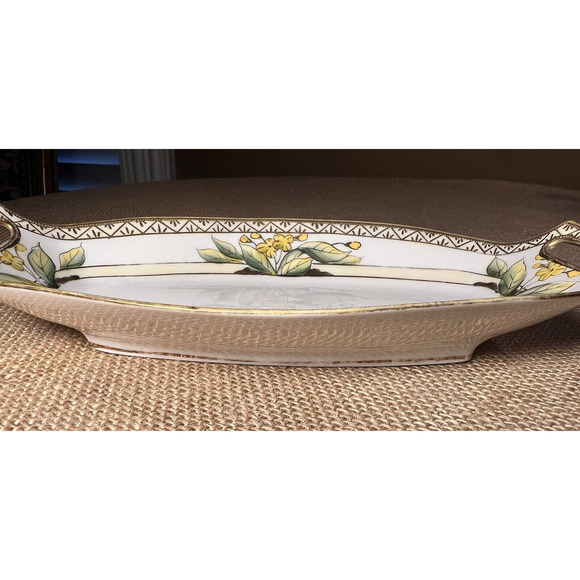 Nippon Hand Painted Celery / Relish Dish Gold Trim--Vintage/Japan/Beautiful - Picture 11 of 11